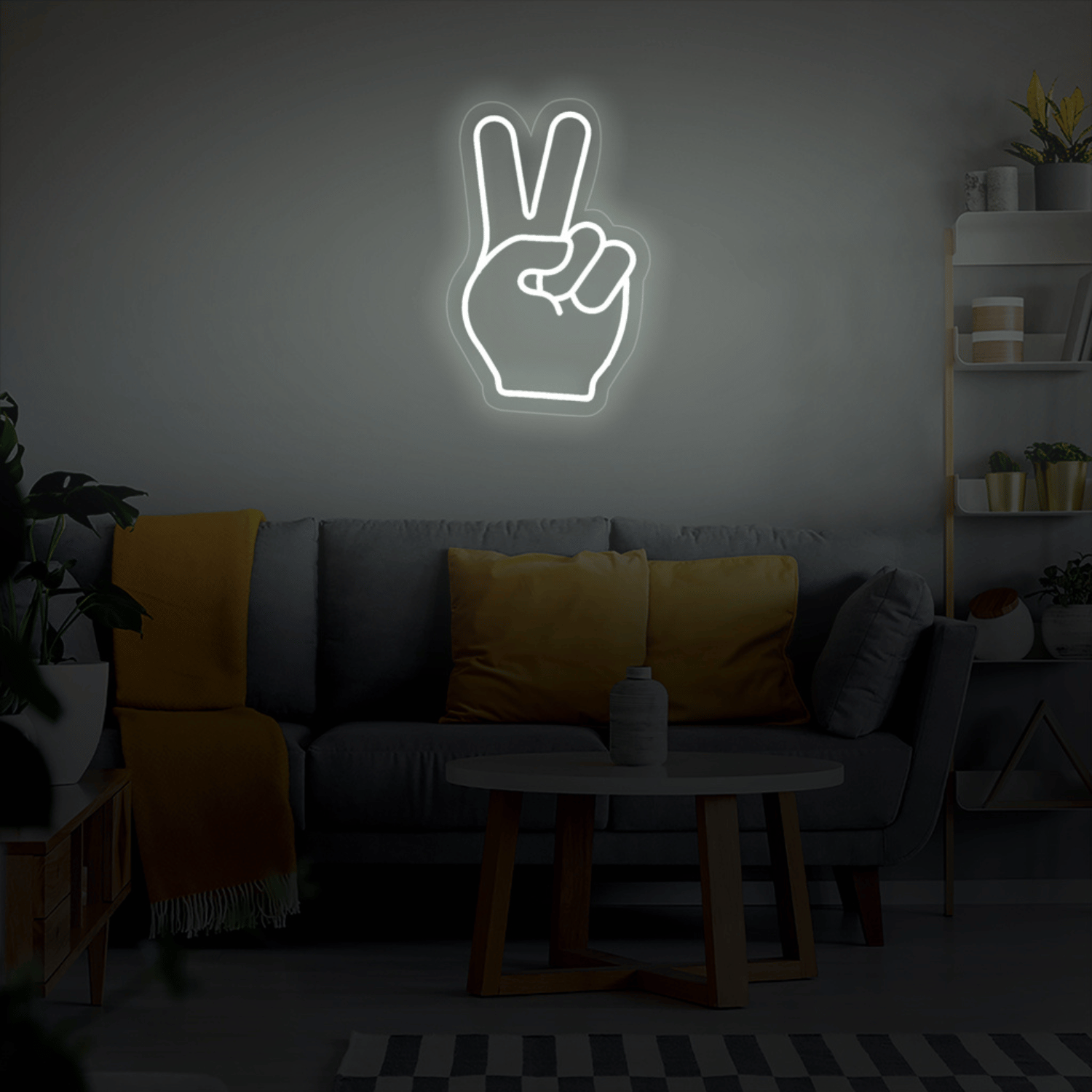 Peace Emoticon - Neon Led